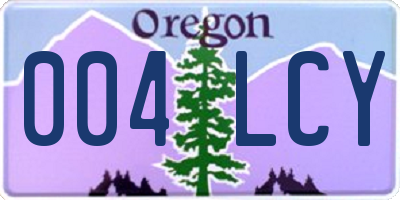 OR license plate 004LCY