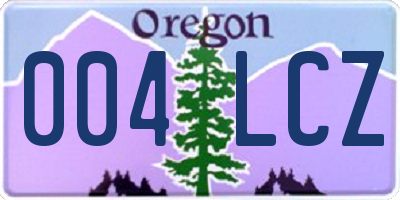 OR license plate 004LCZ