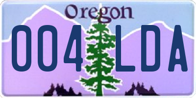 OR license plate 004LDA