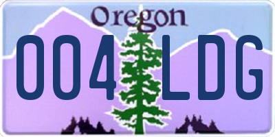 OR license plate 004LDG