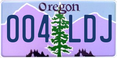 OR license plate 004LDJ