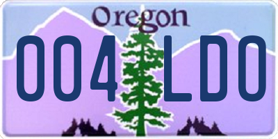 OR license plate 004LDO