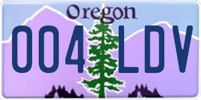 OR license plate 004LDV