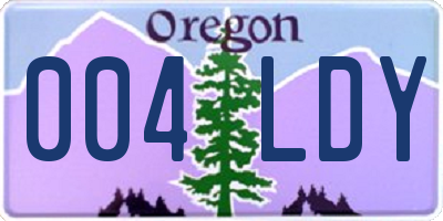 OR license plate 004LDY
