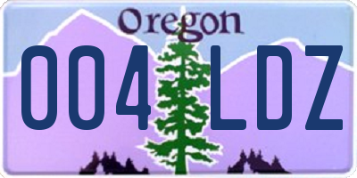 OR license plate 004LDZ