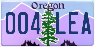 OR license plate 004LEA
