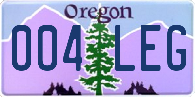 OR license plate 004LEG