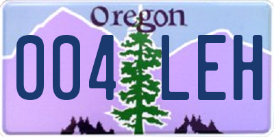 OR license plate 004LEH
