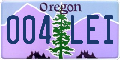 OR license plate 004LEI