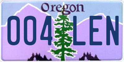 OR license plate 004LEN