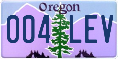 OR license plate 004LEV