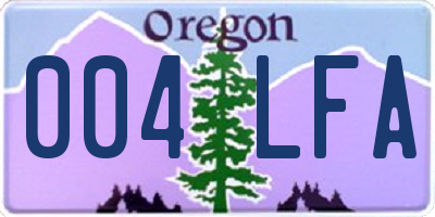 OR license plate 004LFA