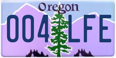 OR license plate 004LFE