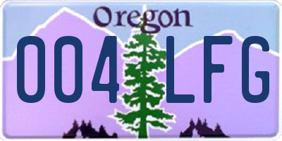 OR license plate 004LFG