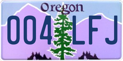 OR license plate 004LFJ