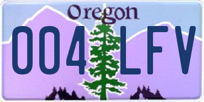 OR license plate 004LFV