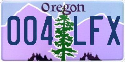 OR license plate 004LFX