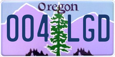 OR license plate 004LGD