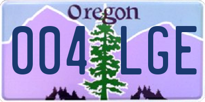 OR license plate 004LGE