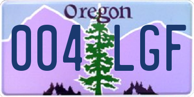 OR license plate 004LGF
