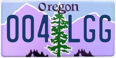OR license plate 004LGG