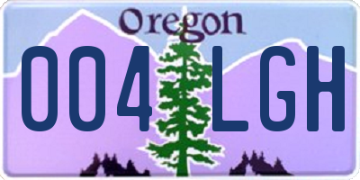 OR license plate 004LGH