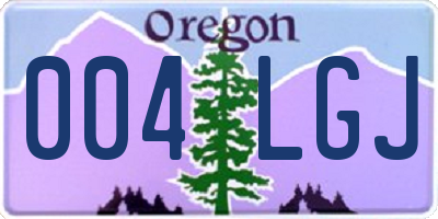 OR license plate 004LGJ