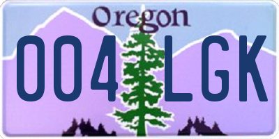 OR license plate 004LGK