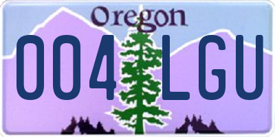 OR license plate 004LGU