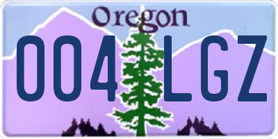 OR license plate 004LGZ