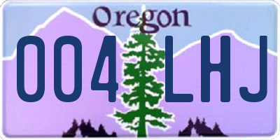 OR license plate 004LHJ