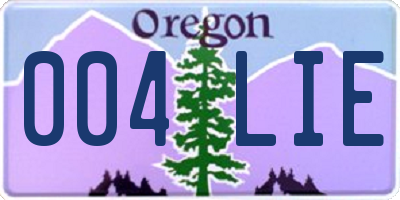 OR license plate 004LIE