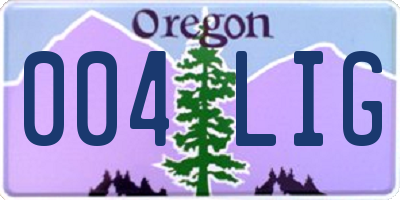 OR license plate 004LIG