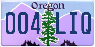 OR license plate 004LIQ