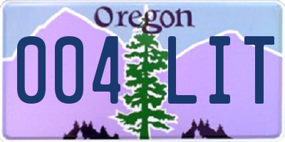 OR license plate 004LIT