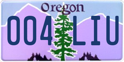 OR license plate 004LIU