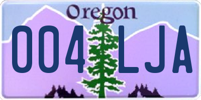 OR license plate 004LJA