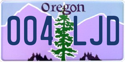 OR license plate 004LJD