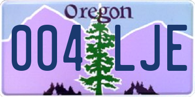 OR license plate 004LJE