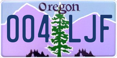 OR license plate 004LJF
