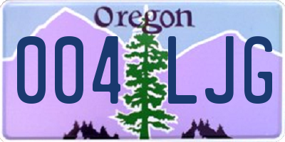 OR license plate 004LJG