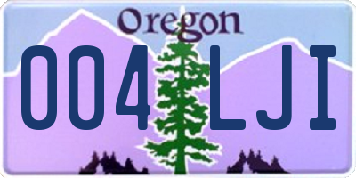 OR license plate 004LJI