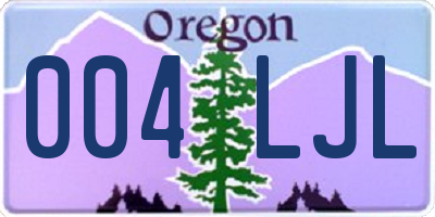 OR license plate 004LJL