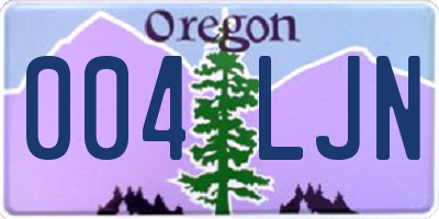 OR license plate 004LJN