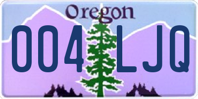 OR license plate 004LJQ
