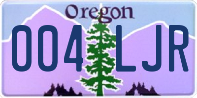 OR license plate 004LJR