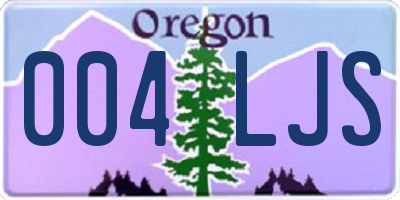 OR license plate 004LJS