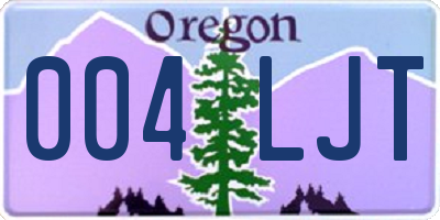 OR license plate 004LJT