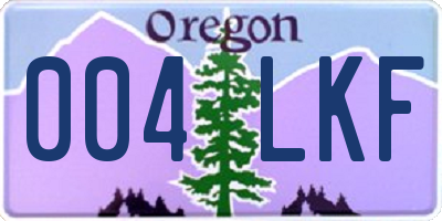 OR license plate 004LKF