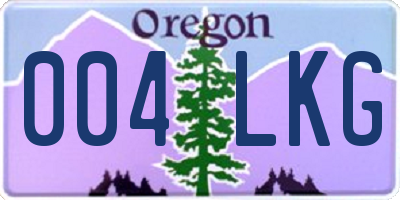 OR license plate 004LKG